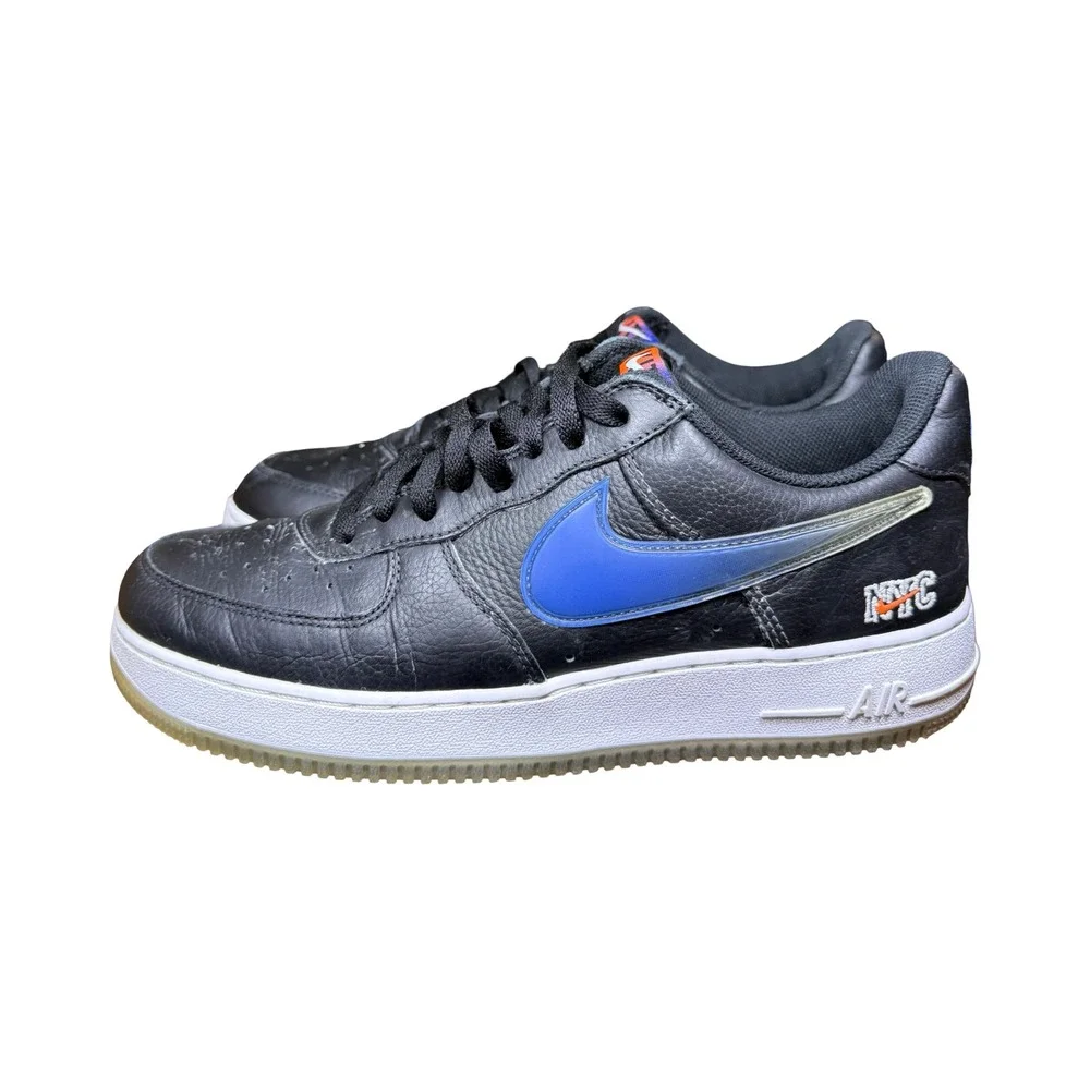 Kith Nike Air Force 1 Low NYC Away Black Blue Orange CZ7928-001 Mens Size 10